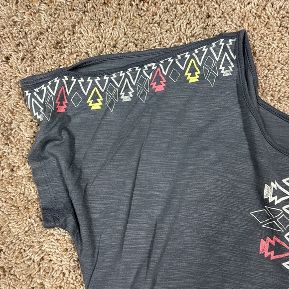Grey Aztec Style Open Shoulder Top - Picture 3 of 6